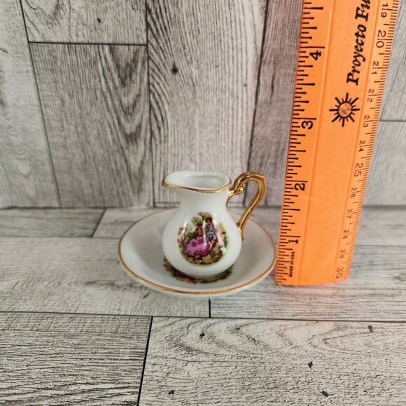 Vintage miniature ceramic pitcher and bowel set - Picture 4 of 8